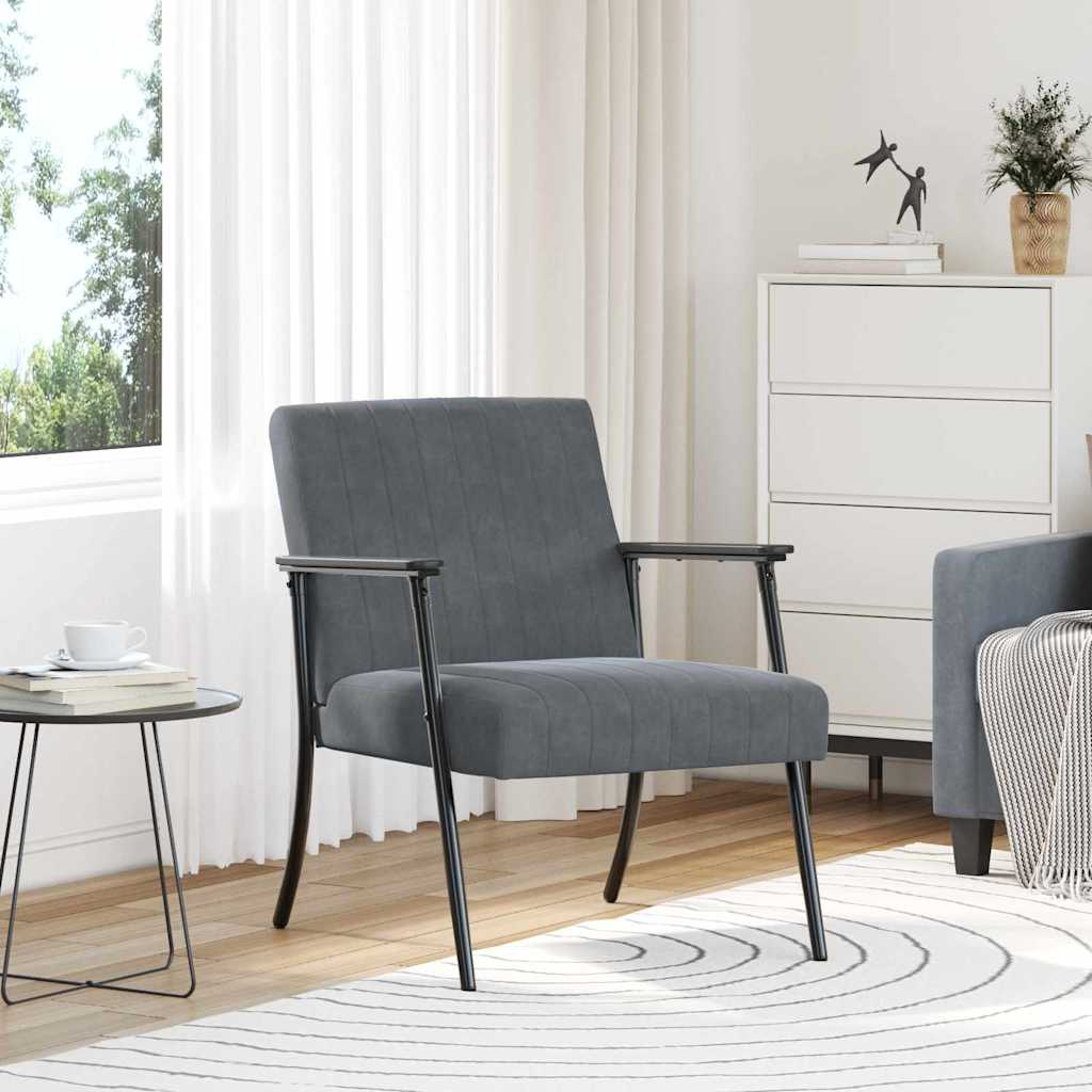 Sessel Dunkelgrau 59 x 75 x 78 cm Samt