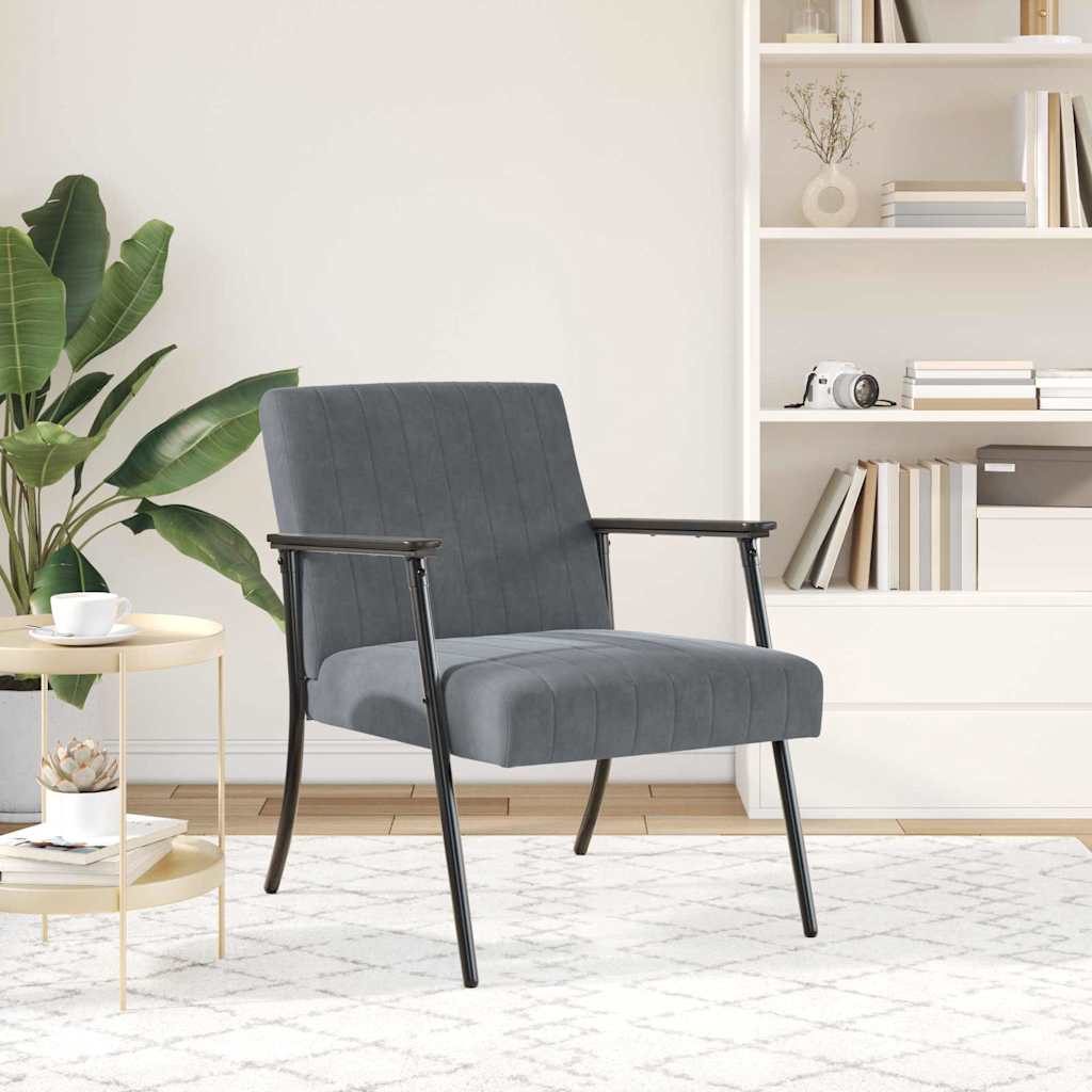 Sessel Dunkelgrau 59 x 75 x 78 cm Samt