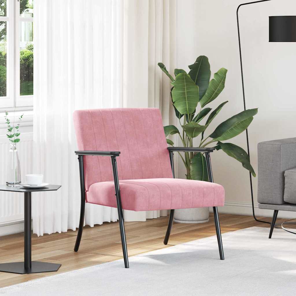 Sessel Rosa 59 x 75 x 78 cm Samt