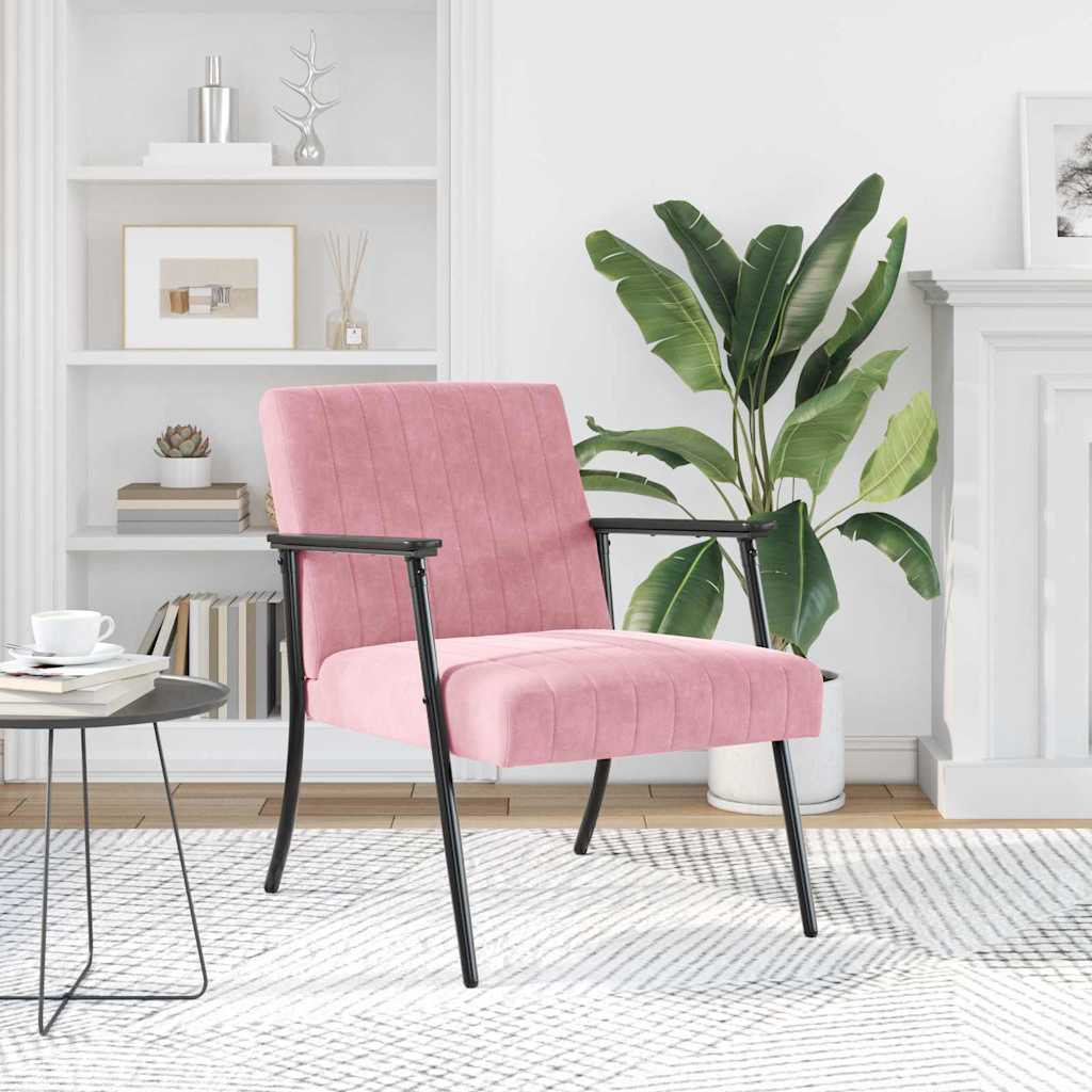 Sessel Rosa 59 x 75 x 78 cm Samt