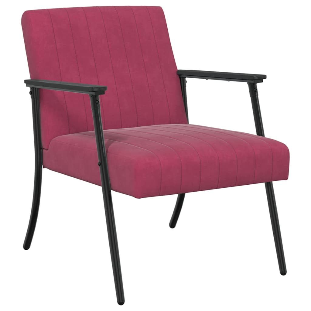 Sessel Weinrot 59 x 75 x 78 cm Samt