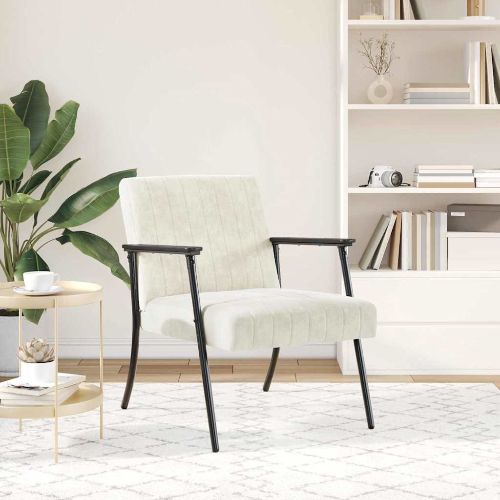 Sessel Creme 59 x 75 x 78 cm Samt