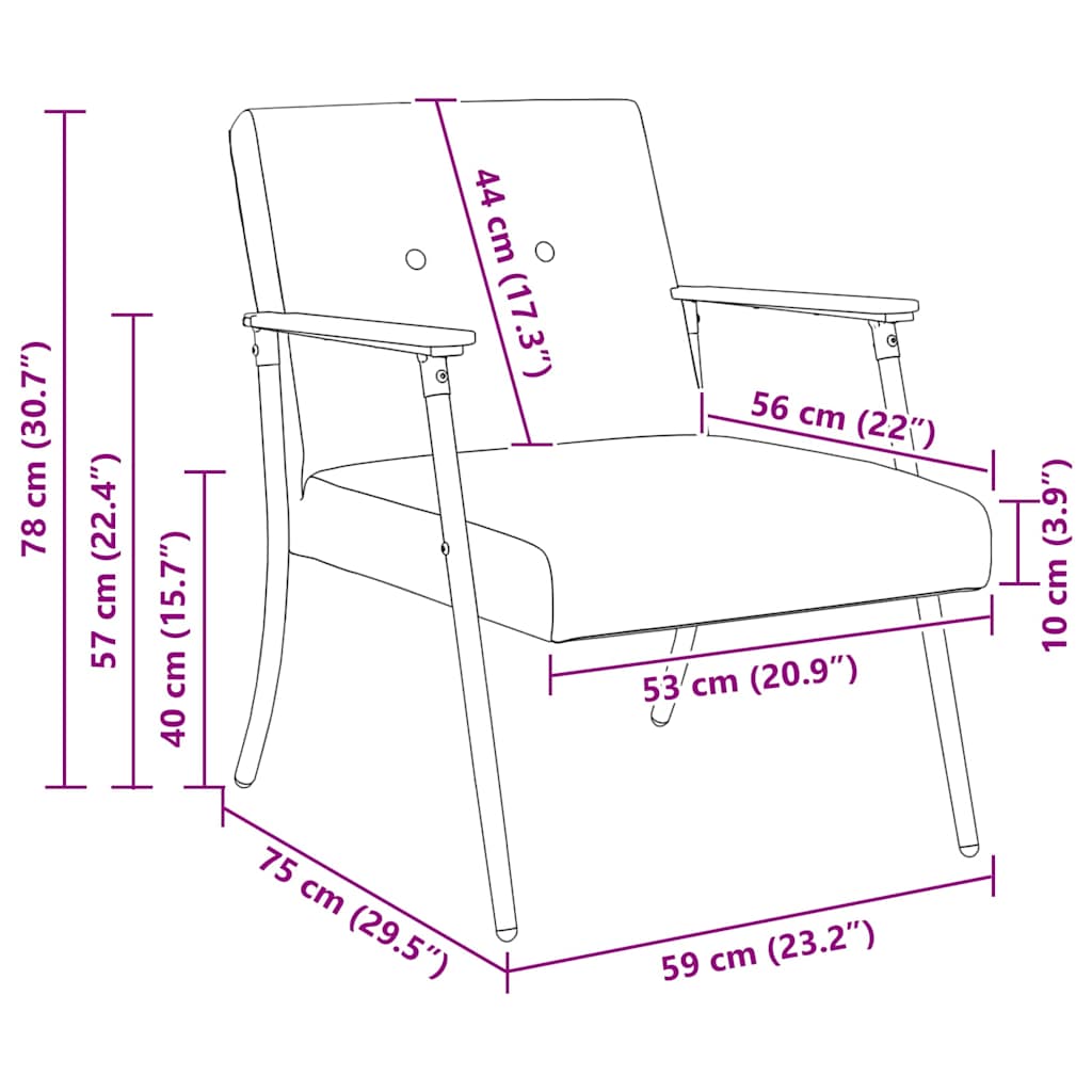 Sessel Creme Stoff