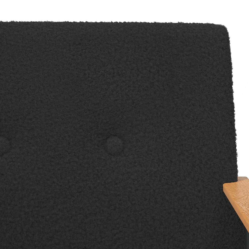Sessel Schwarz Lockiger wollähnlicher Stoff