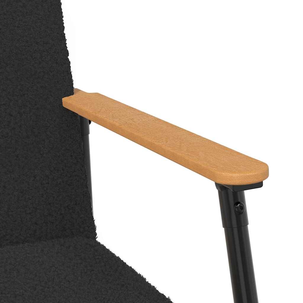 Sessel Schwarz Lockiger wollähnlicher Stoff