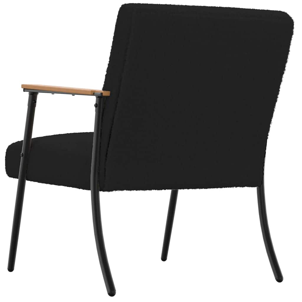 Sessel Schwarz Lockiger wollähnlicher Stoff