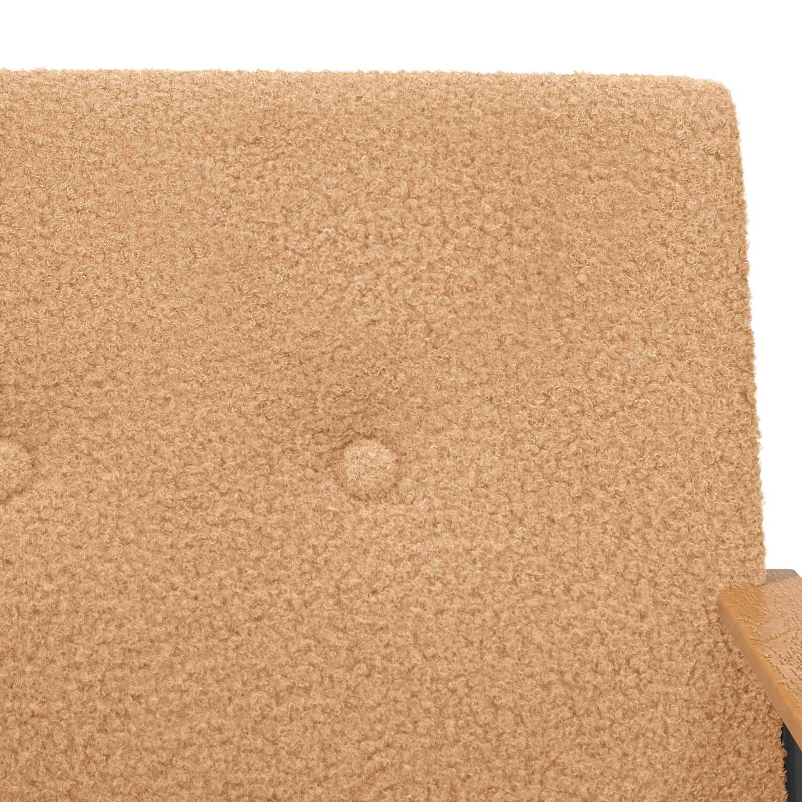 Sessel Beige Lockiger wollähnlicher Stoff