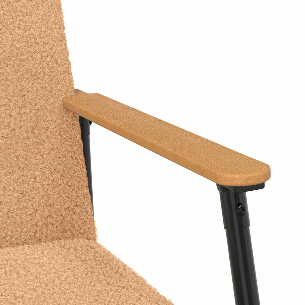 Sessel Beige Lockiger wollähnlicher Stoff