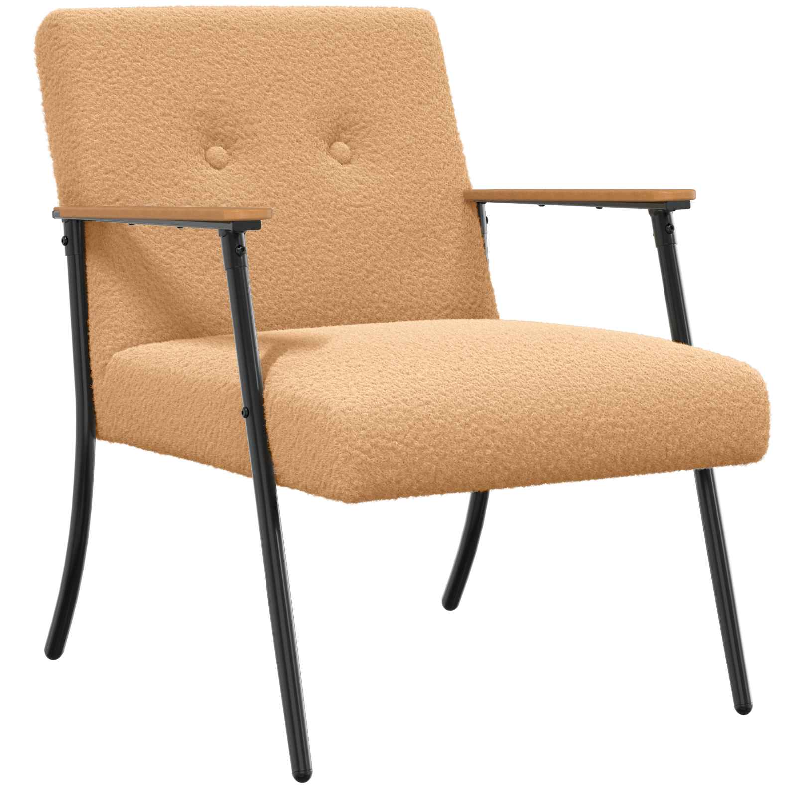 Sessel Beige Lockiger wollähnlicher Stoff