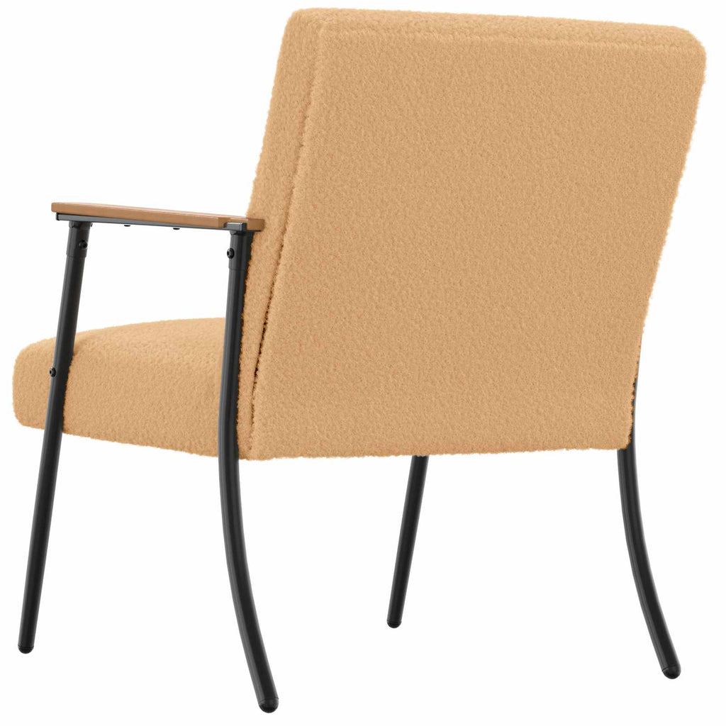 Sessel Beige Lockiger wollähnlicher Stoff