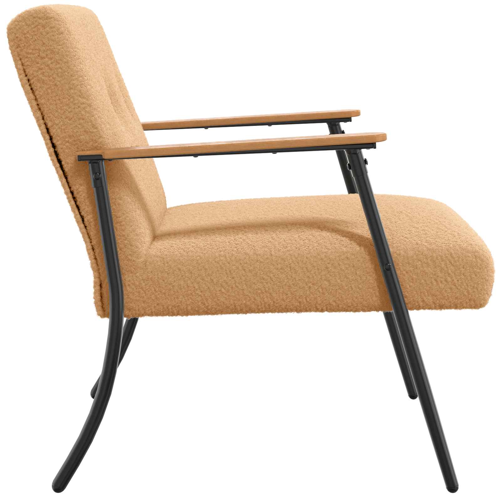 Sessel Beige Lockiger wollähnlicher Stoff