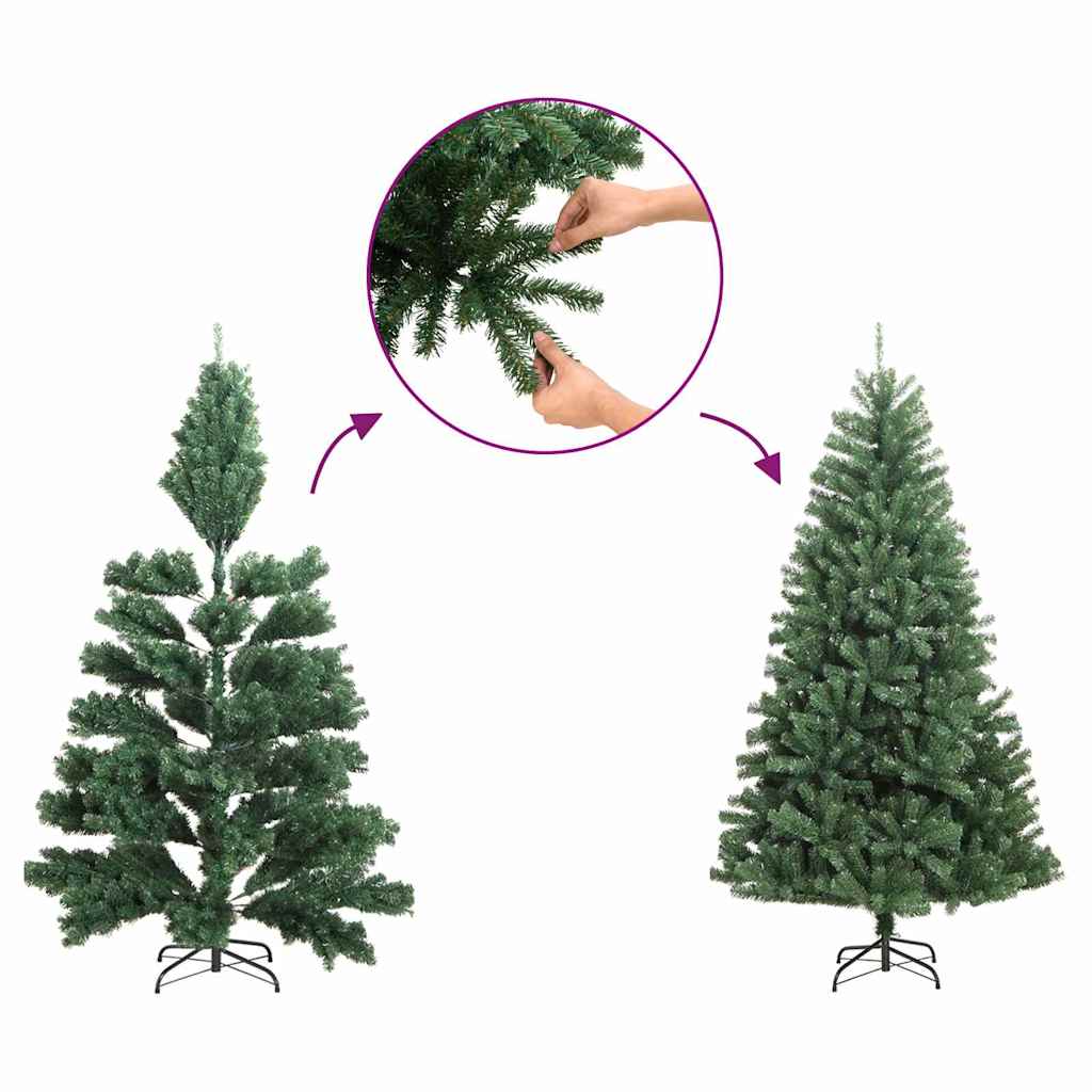 Künstlicher Weihnachtsbaum mit 120 LEDs Grün 120 cm PVC