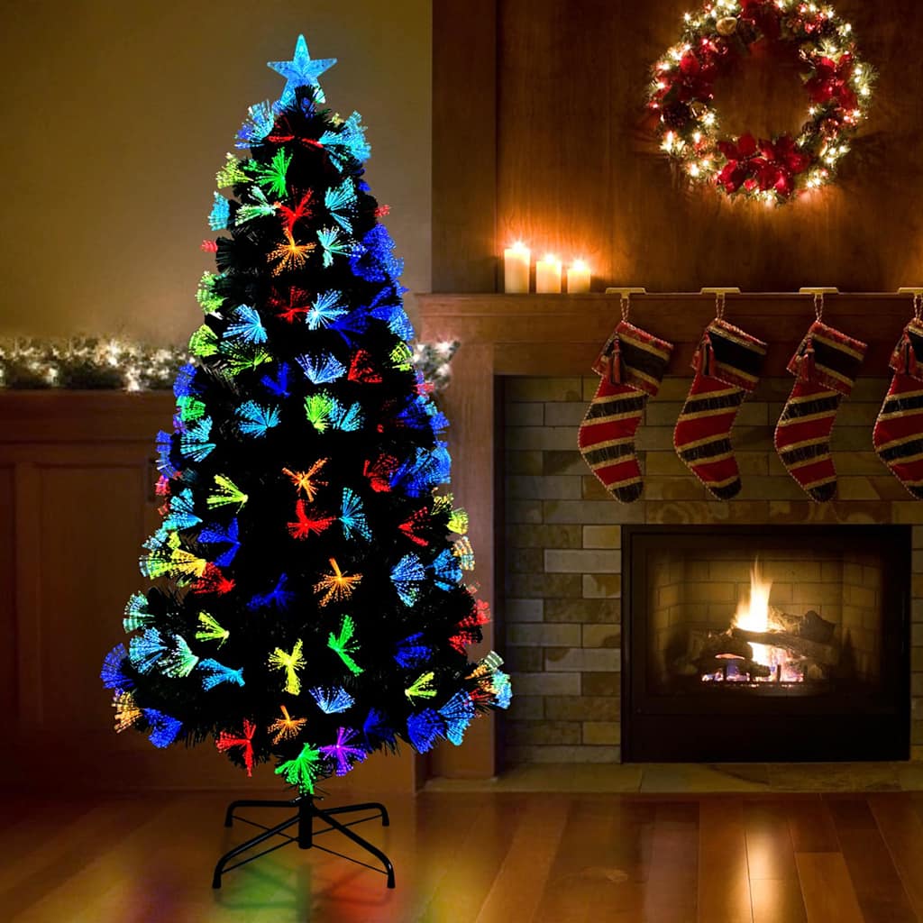 Künstlicher Weihnachtsbaum mit 160 LEDs Grün 150 cm PVC