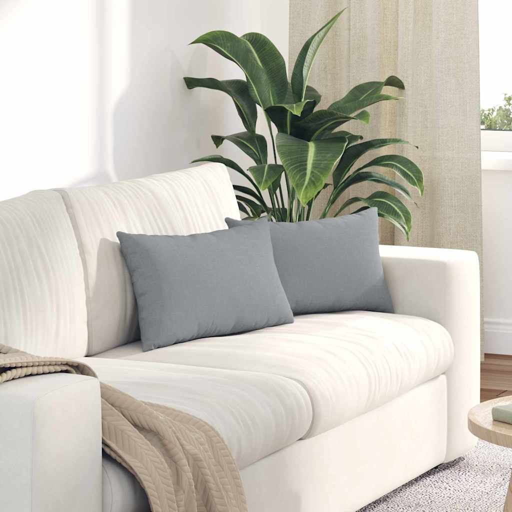 Sofakissen 2 pcs Hellgrau 50 x 30 cm Stoff