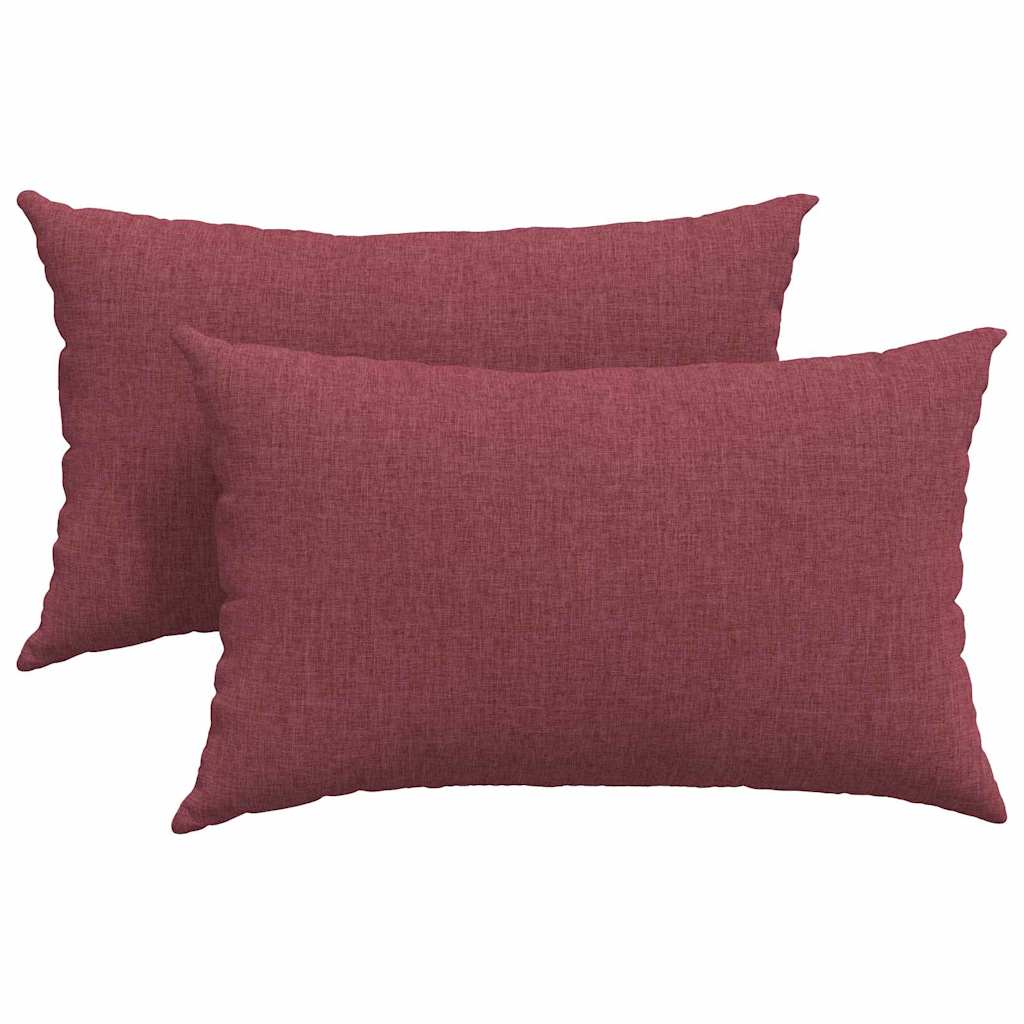 Sofakissen 2 pcs Weinrot 50 x 30 cm Stoff