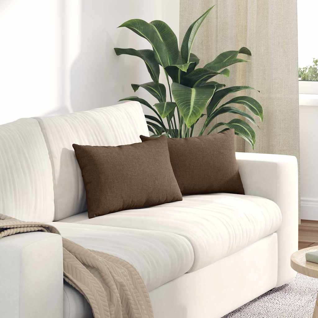 Sofakissen 2 pcs Braun 50 x 30 cm Stoff