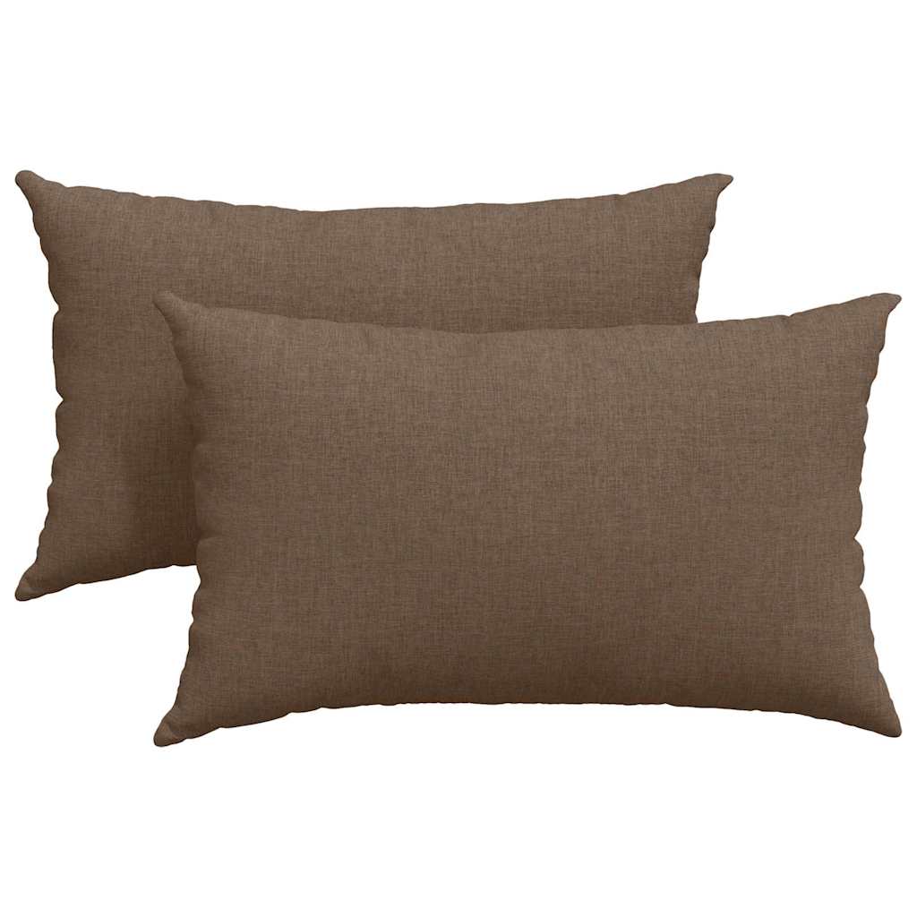 Sofakissen 2 pcs Braun 50 x 30 cm Stoff