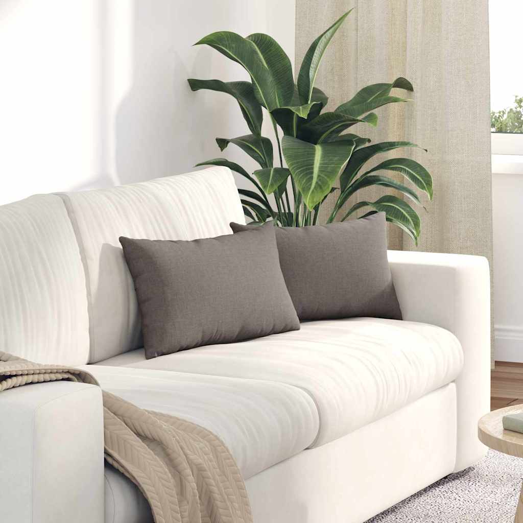 Sofakissen 2 pcs Taupe 50 x 30 cm Stoff