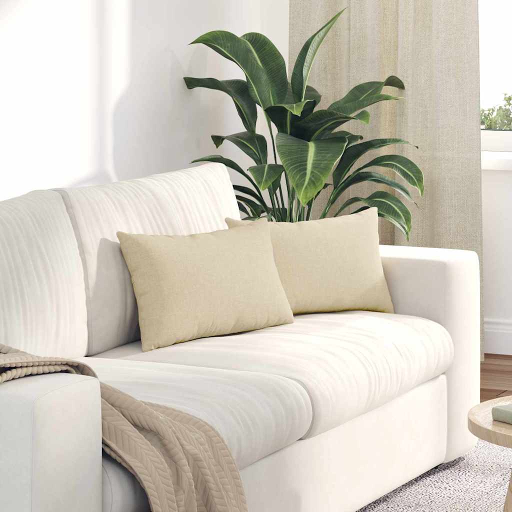 Sofakissen 2 pcs Creme 50 x 30 cm Stoff