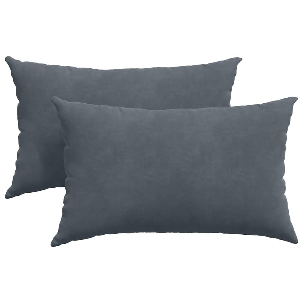 Sofakissen 2 Stück Dunkelgrau 50 x 30 cm Cordstoff