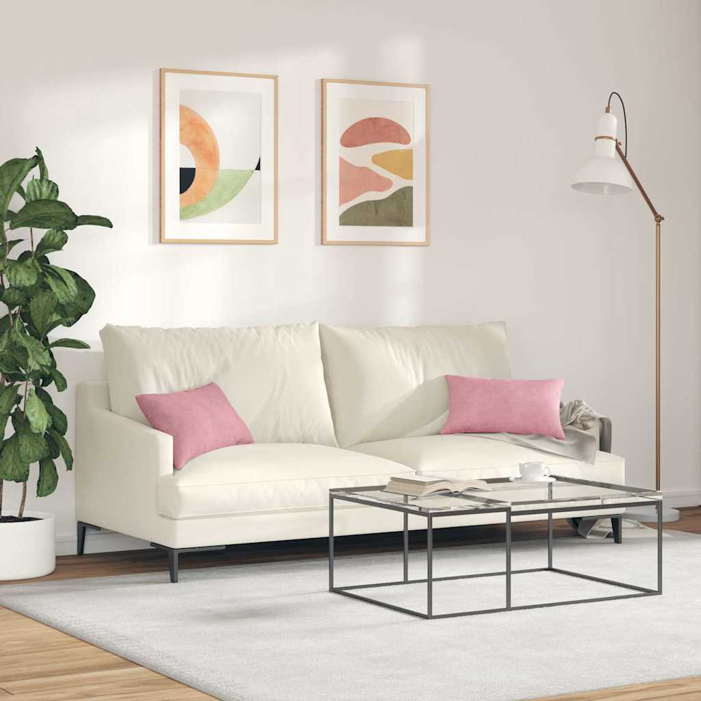 Sofakissen 2 Stück Rosa 50 x 30 cm Cordstoff