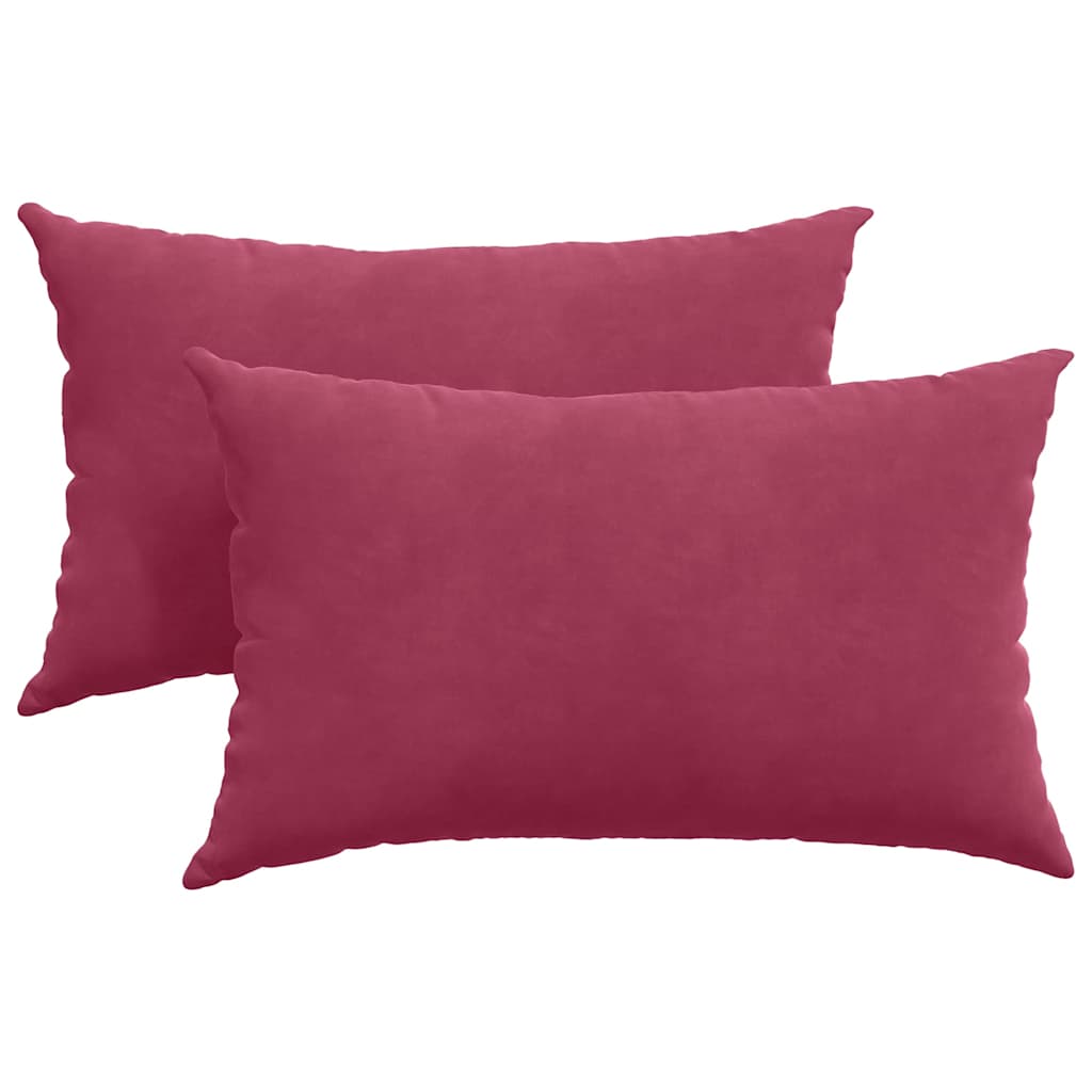 Sofakissen 2 Stück Weinrot 50 x 30 cm Cordstoff
