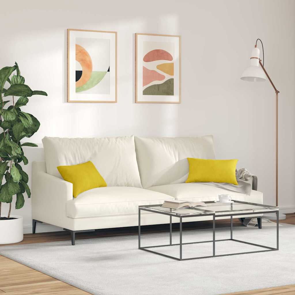 Sofakissen 2 Stück Gelb 50 x 30 cm Cordstoff