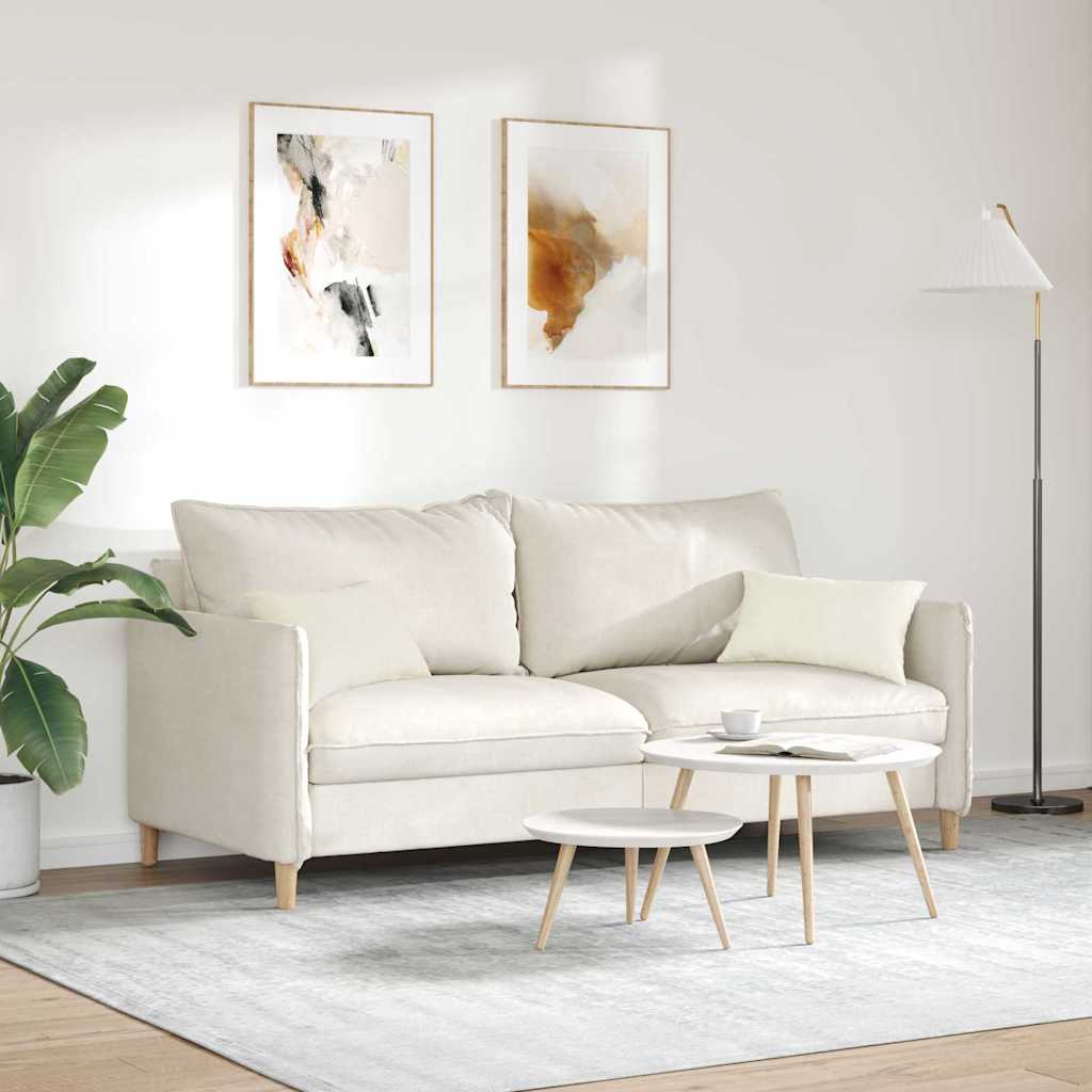 Sofakissen 2 Stück Creme 50 x 30 cm Cordstoff
