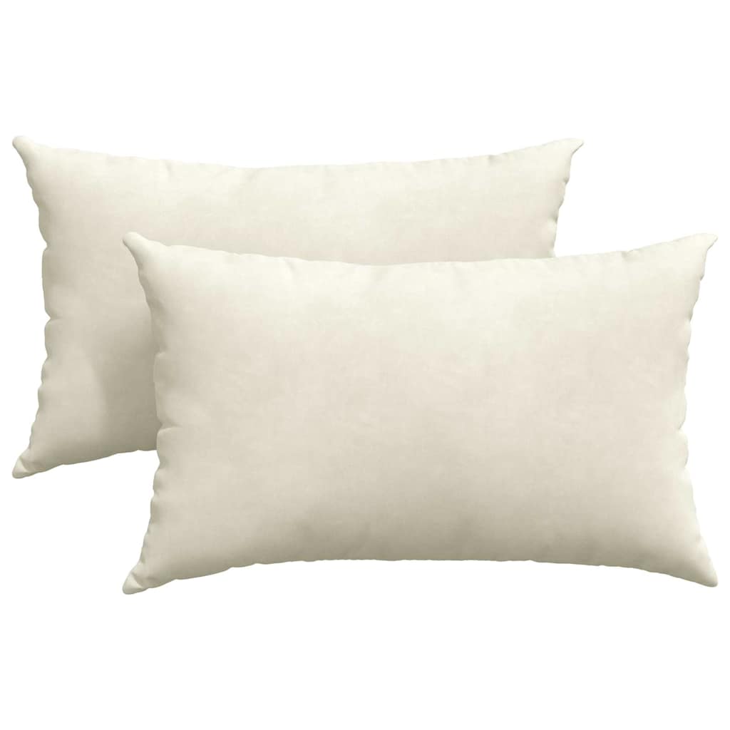 Sofakissen 2 Stück Creme 50 x 30 cm Cordstoff
