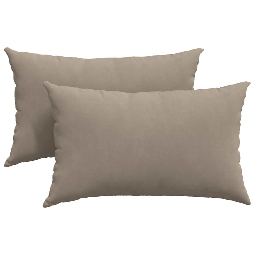 Sofakissen 2 Stück Taupe 50 x 30 cm Stoff