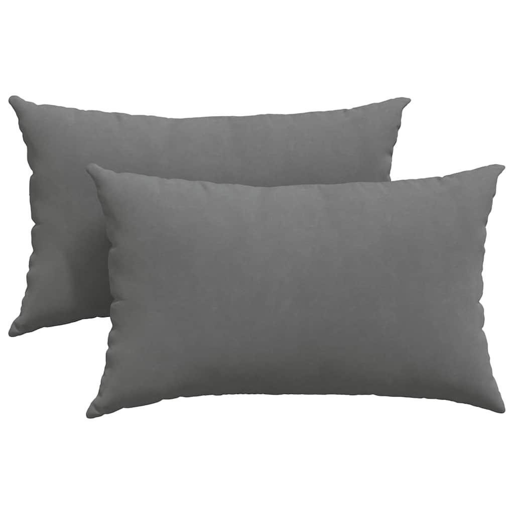 Sofakissen 2 Stück Dunkelgrau 50 x 30 cm Stoff