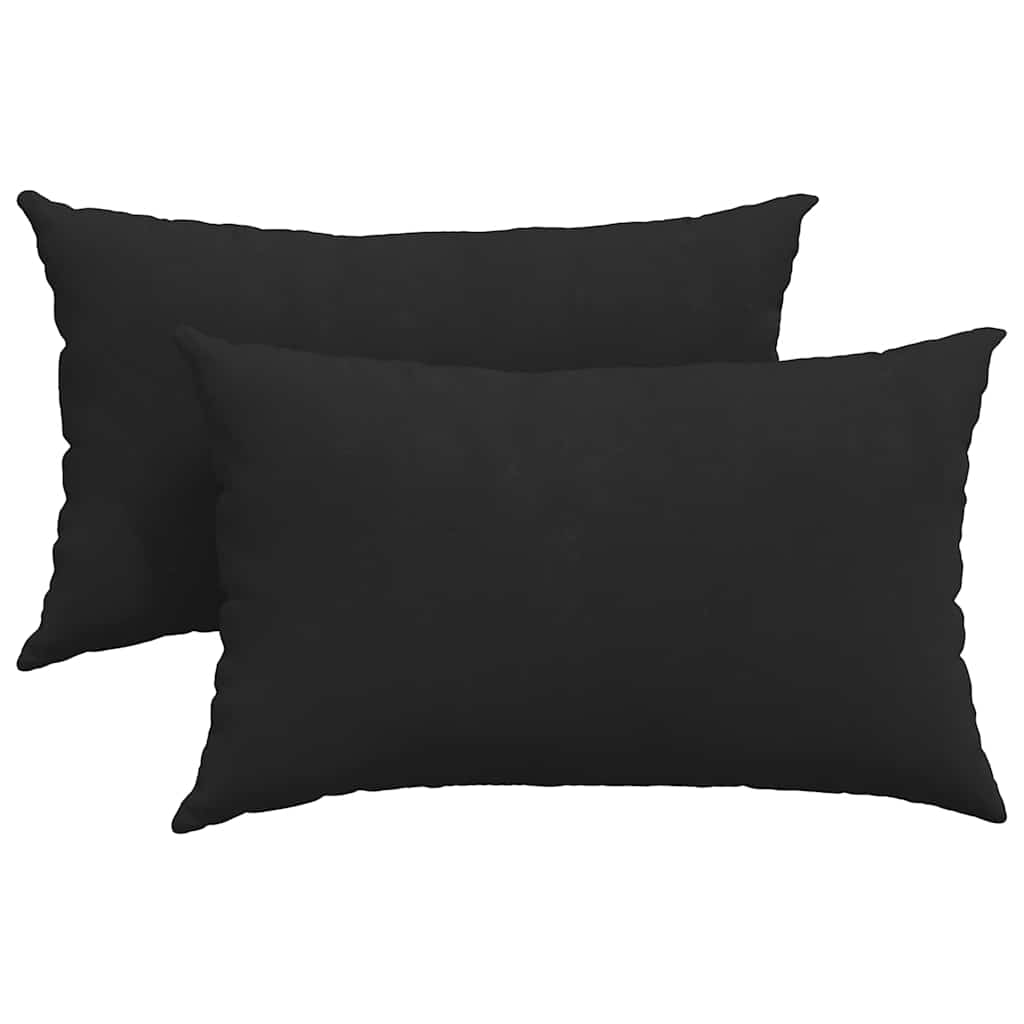 Sofakissen 2 Stück Schwarz 50 x 30 cm Stoff