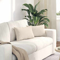 Sofakissen 2 Stück Beige 50 x 30 cm Stoff