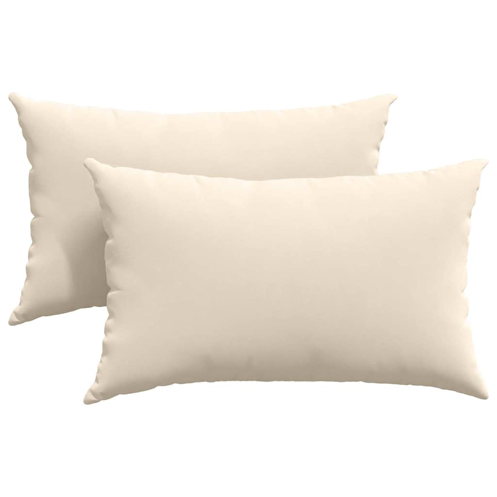 Sofakissen 2 Stück Beige 50 x 30 cm Stoff
