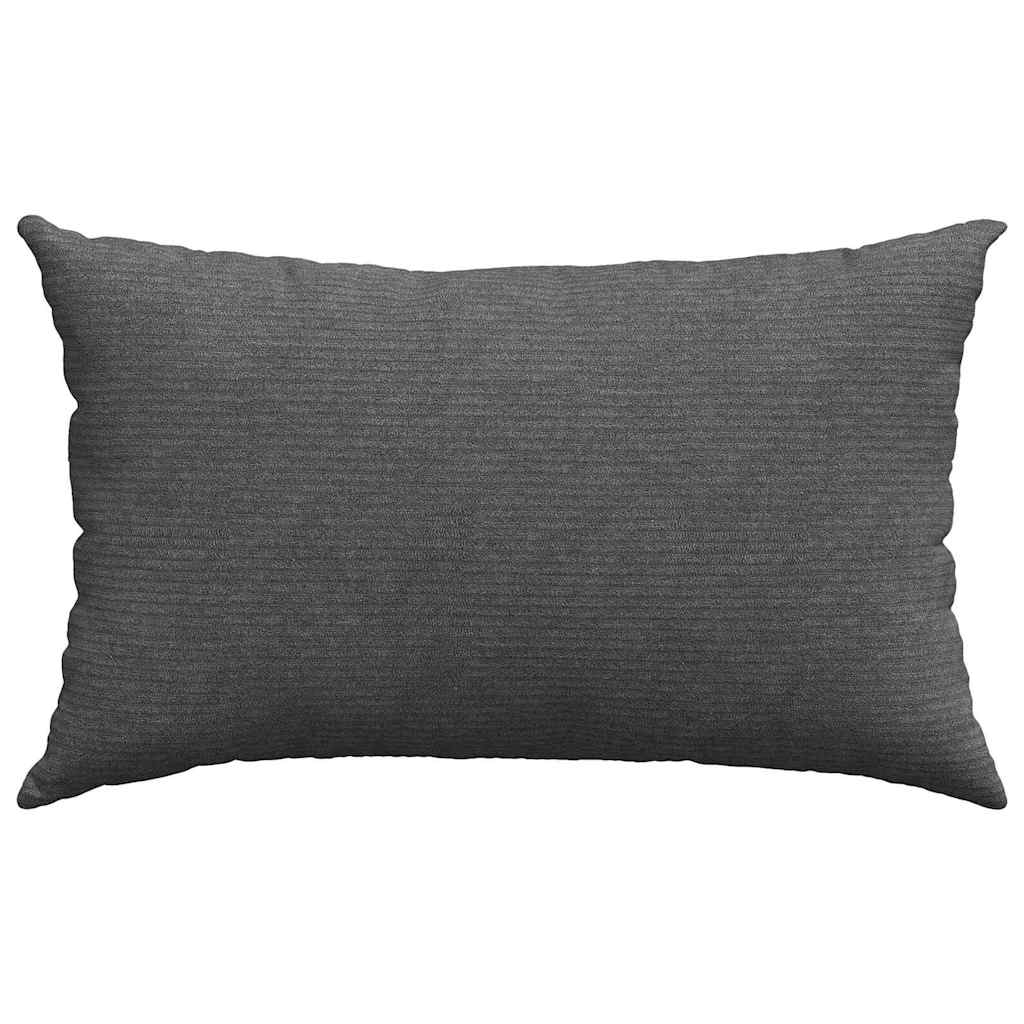 Sofakissen 2 Stück Dunkelgrau 50 x 30 cm Cordstoff