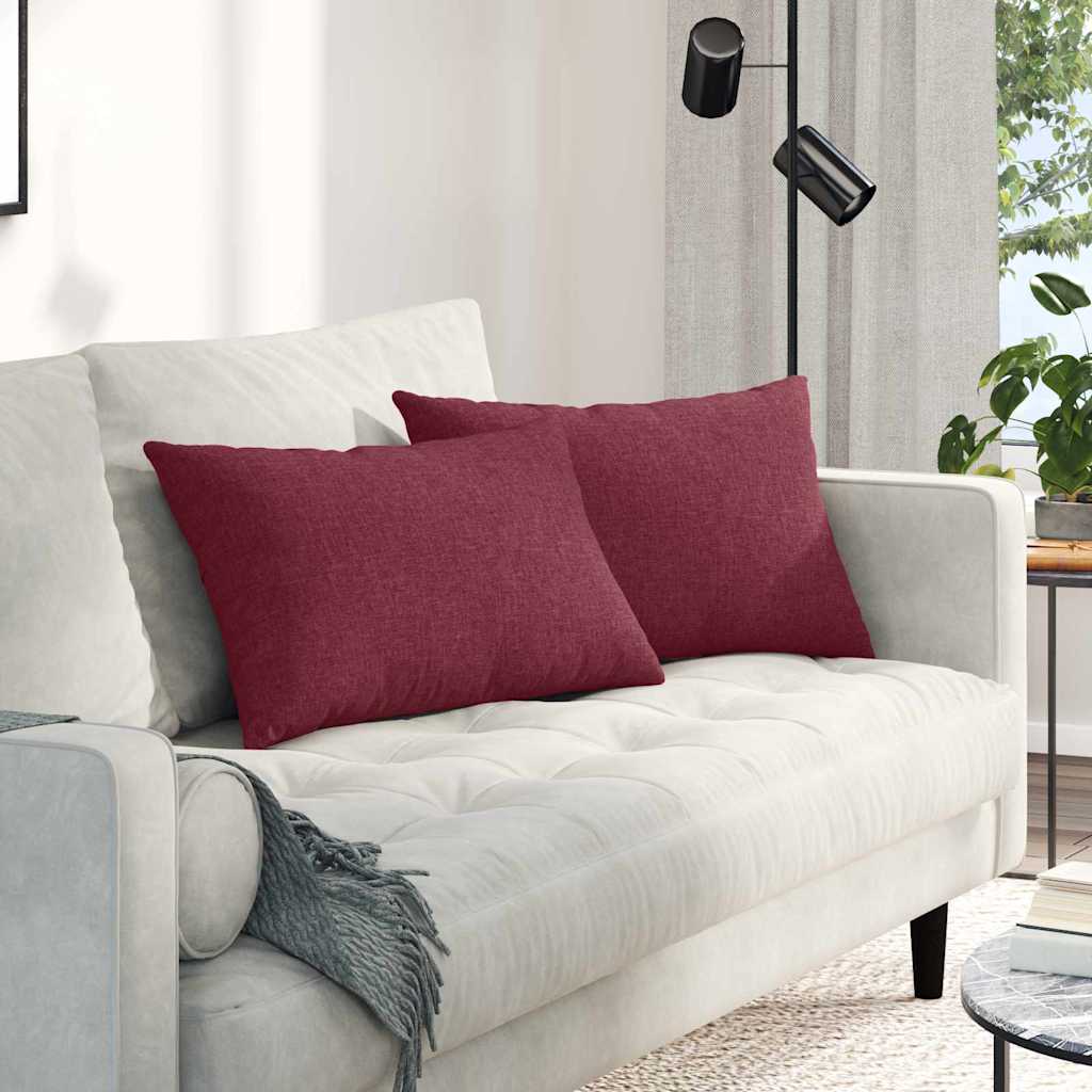 Sofakissen 2 pcs Weinrot 60 x 40 cm Stoff