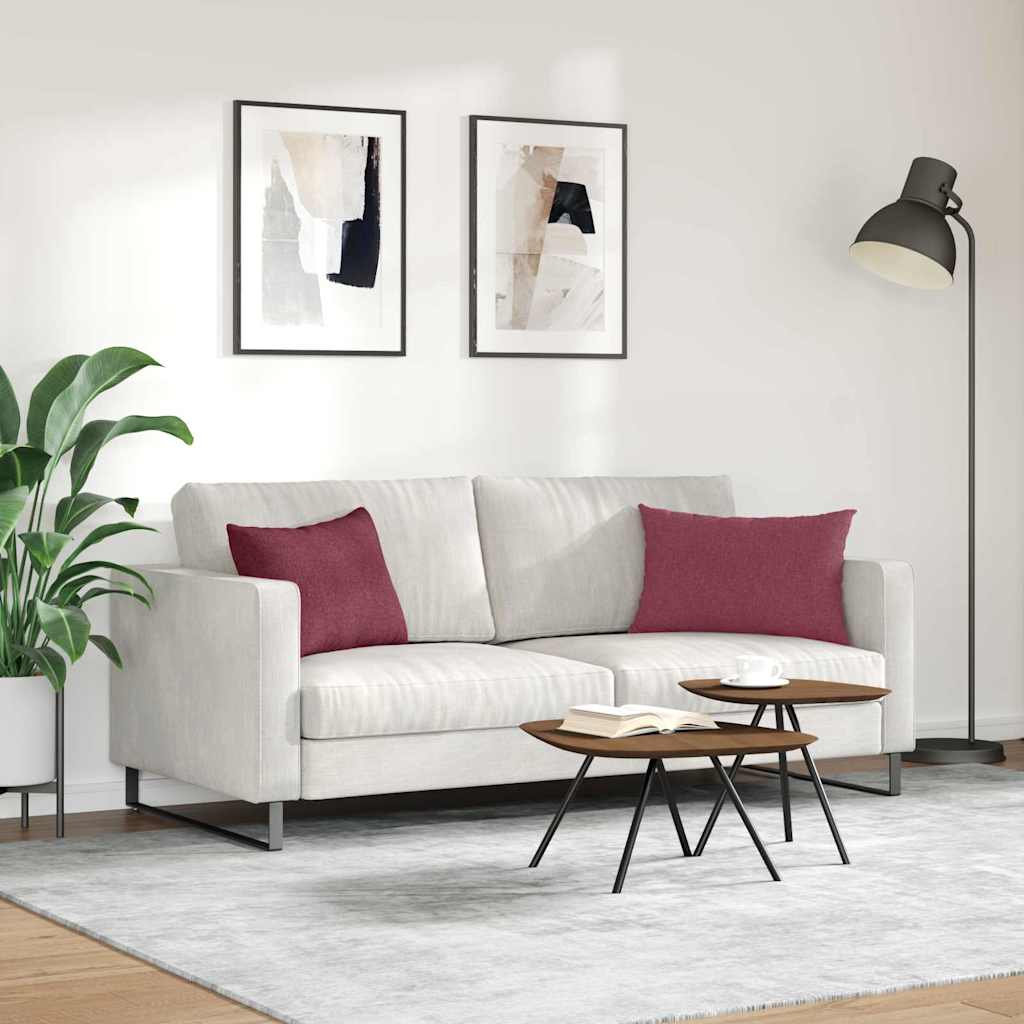 Sofakissen 2 pcs Weinrot 60 x 40 cm Stoff