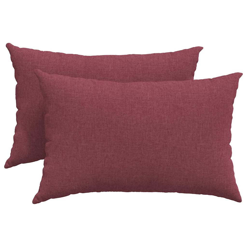 Sofakissen 2 pcs Weinrot 60 x 40 cm Stoff