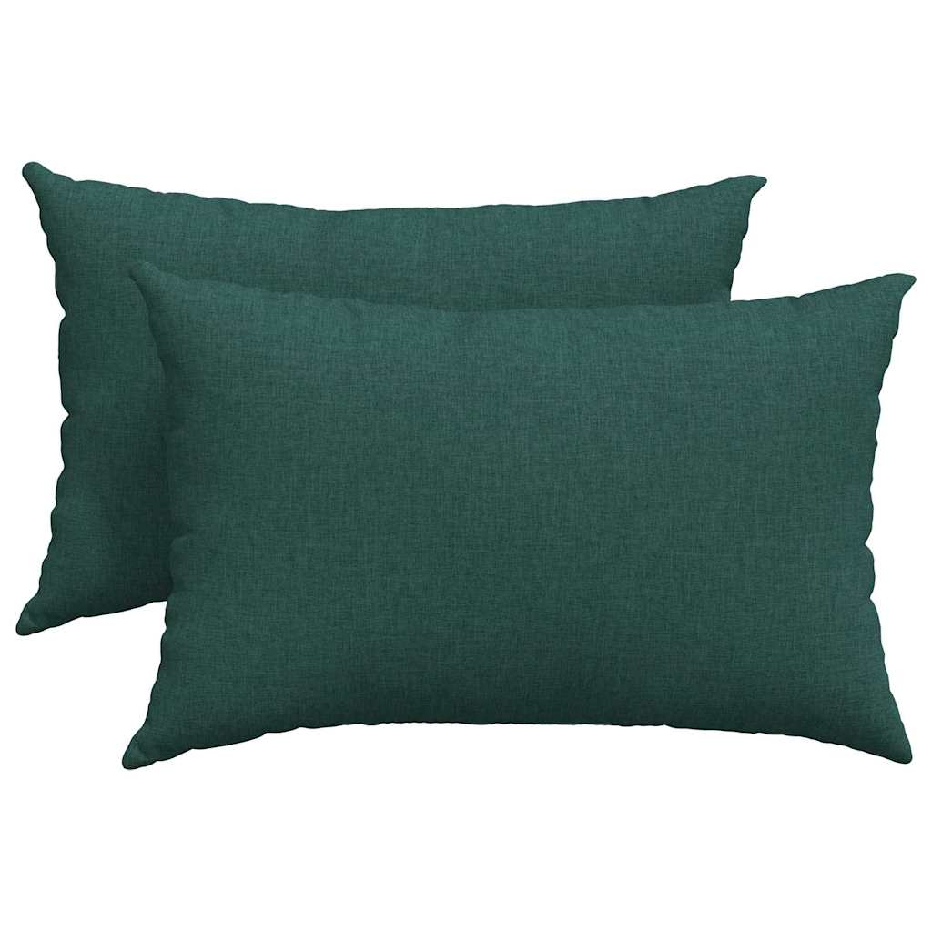 Sofakissen 2 pcs Dunkelgrün 60 x 40 cm Stoff