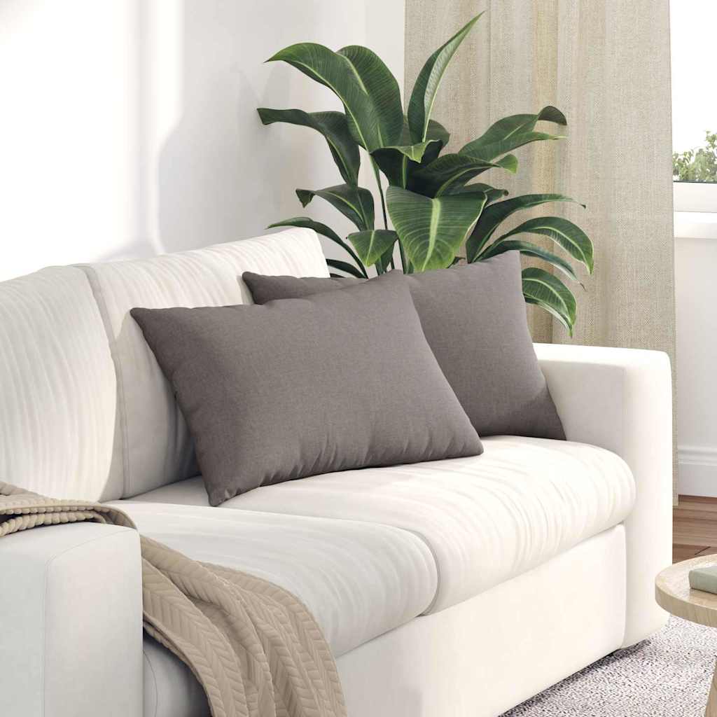 Sofakissen 2 pcs Taupe 60 x 40 cm Stoff