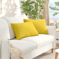 Sofakissen 2 pcs Helles Gelb 60 x 40 cm Stoff
