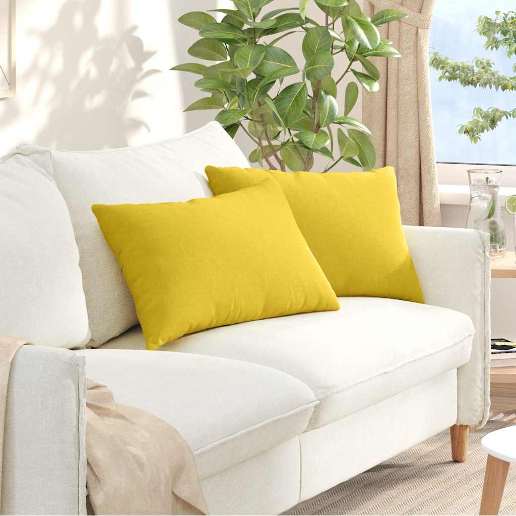 Sofakissen 2 pcs Helles Gelb 60 x 40 cm Stoff
