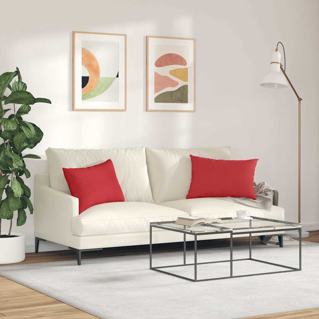 Sofakissen 2 pcs Rot 60 x 40 cm Stoff