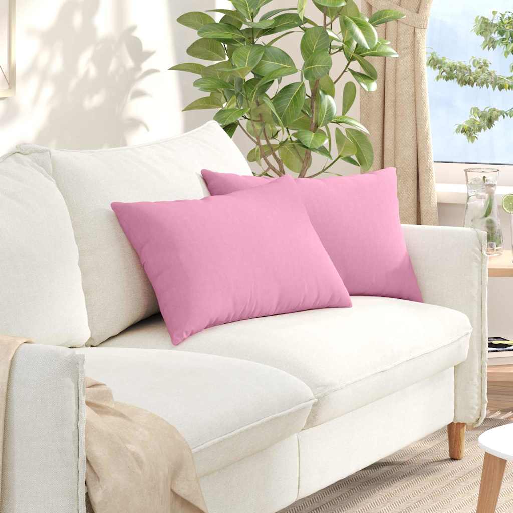 Sofakissen 2 pcs Rosa 60 x 40 cm Stoff