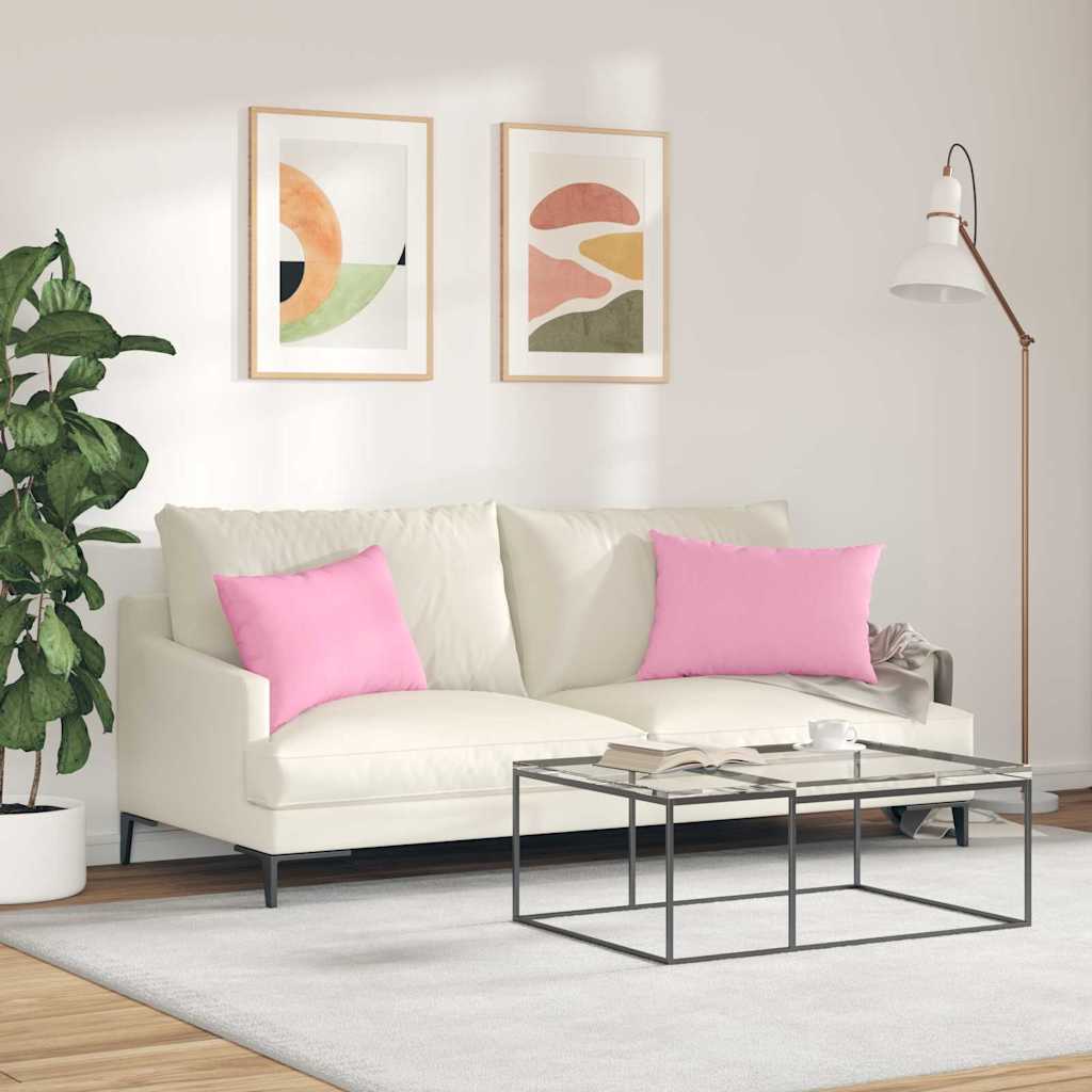 Sofakissen 2 pcs Rosa 60 x 40 cm Stoff