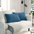 Sofakissen 2 Stück Blau 60 x 40 cm Cordstoff