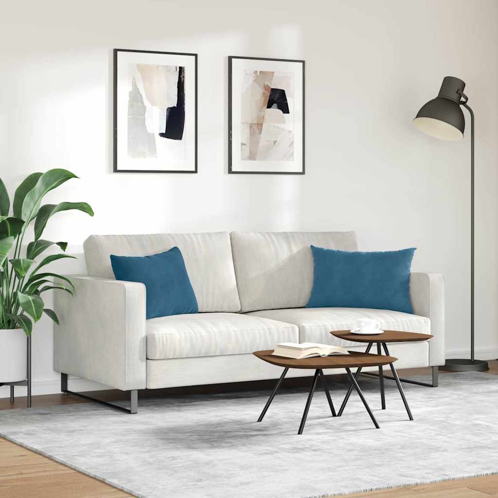 Sofakissen 2 Stück Blau 60 x 40 cm Cordstoff