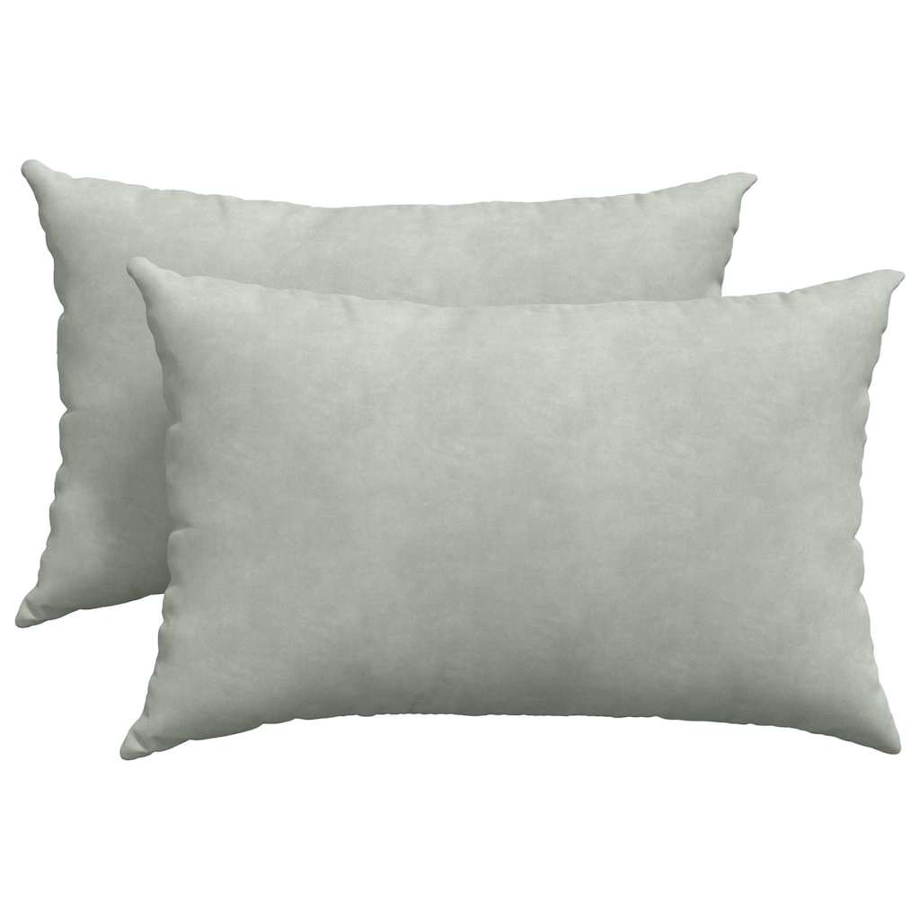 Sofakissen 2 Stück Hellgrau 60 x 40 cm Cordstoff