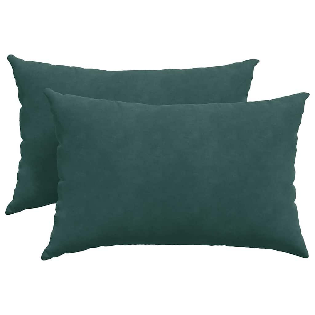 Sofakissen 2 Stück Dunkelgrün 60 x 40 cm Cordstoff