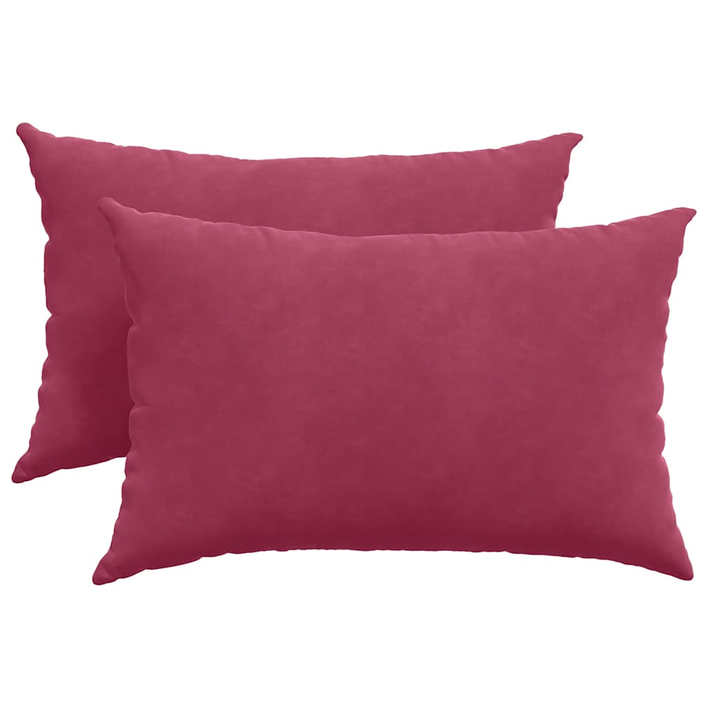 Sofakissen 2 Stück Weinrot 60 x 40 cm Cordstoff